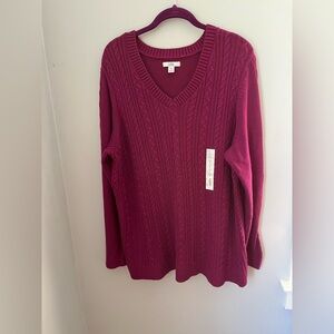 Croft & Barrow Women's V-Neck Sweater casual work wear, knit‎ long sleeve